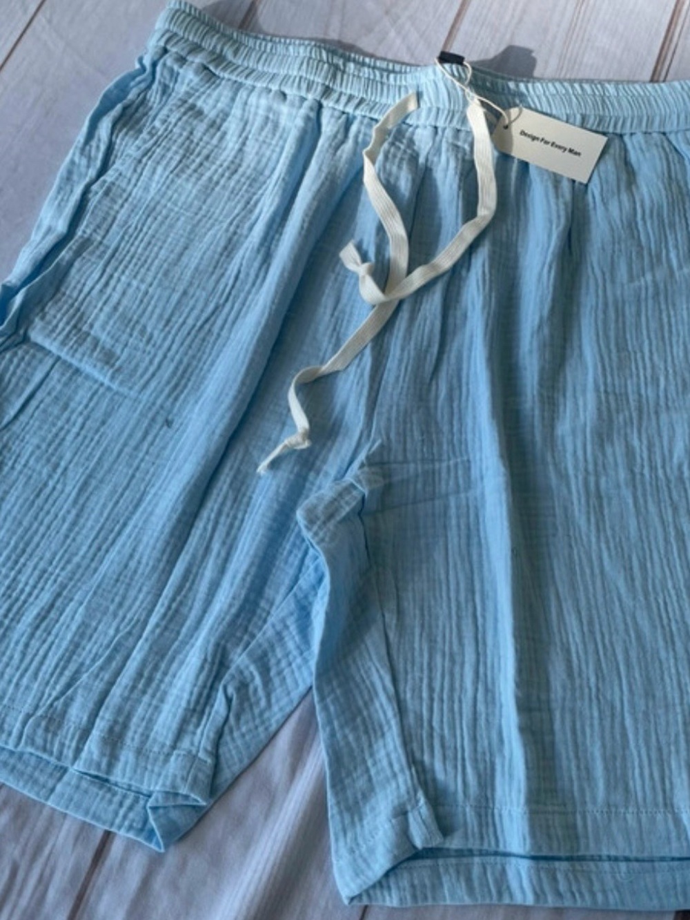 Ouku Cotton Gauze Shorts - Light Blue - Size XXL (New with Tags) for Men